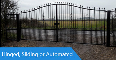 Hinged, Sliding or Automated Gates, We Design Then Fit